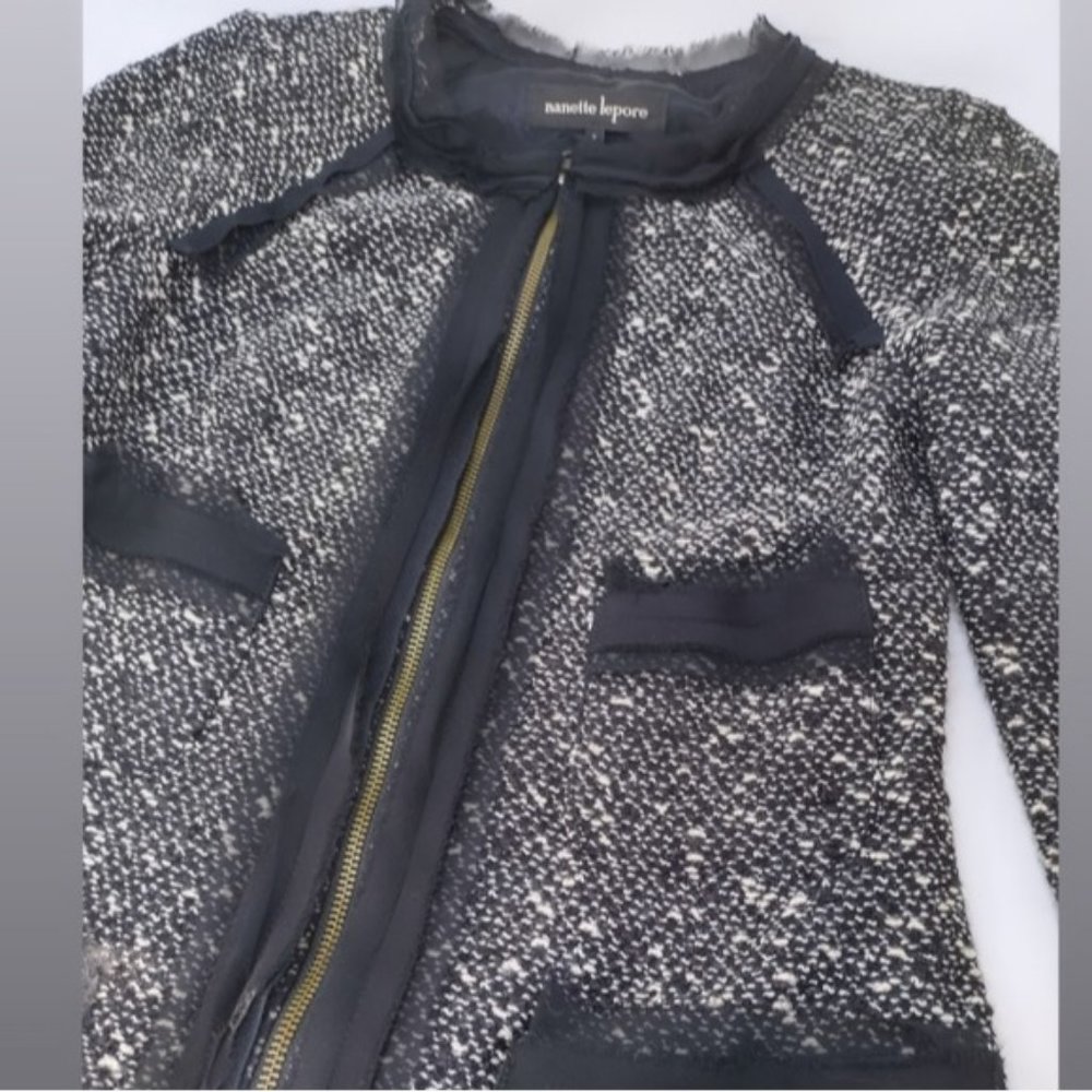 Nanette Laporte Speckled Tweed Lace Coat 4 - Picture 3 of 11